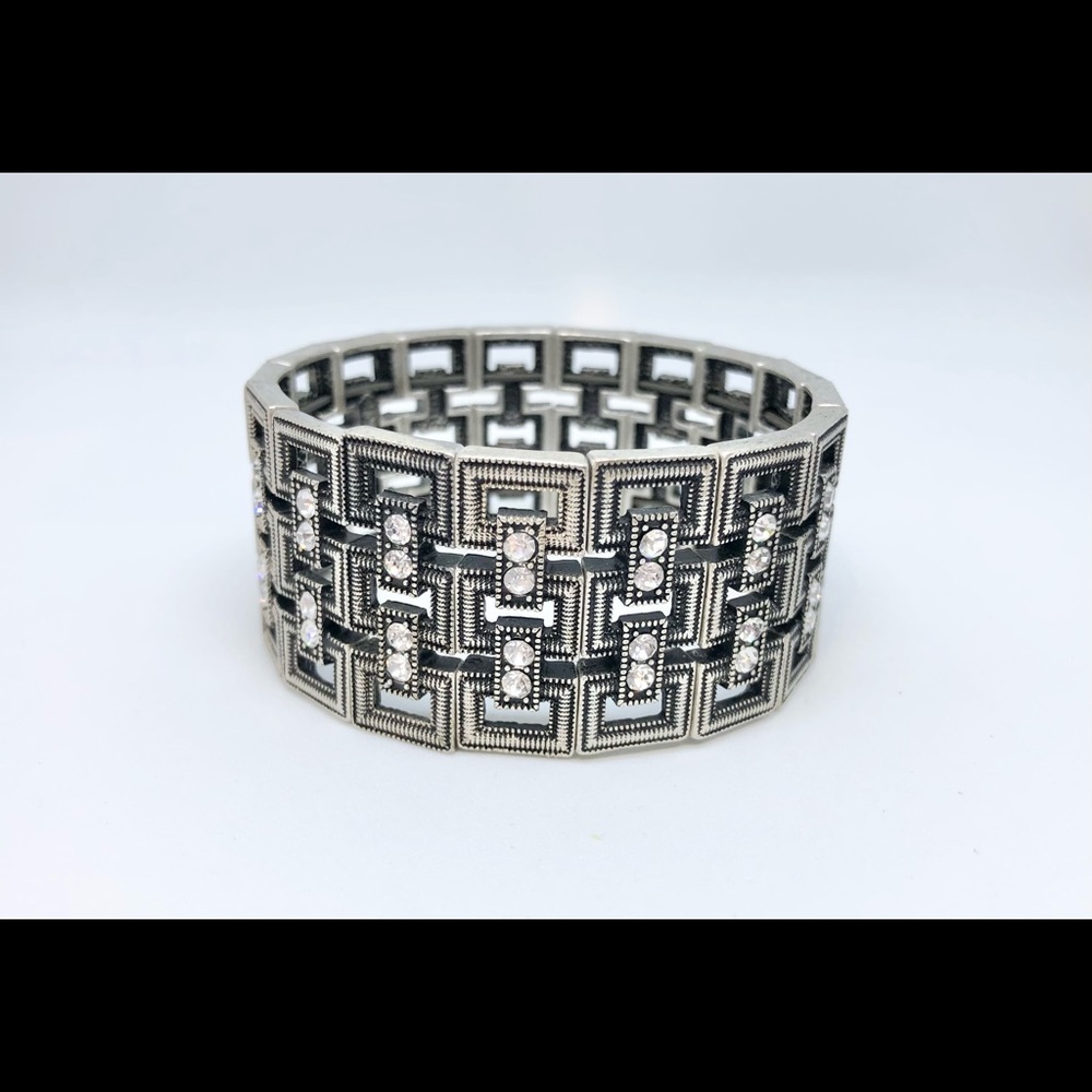 Lia Sophia Wide Art Deco Style Stretch Bracelet